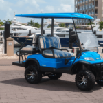 blue golf cart